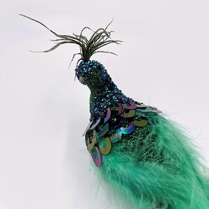 Декоративная фигура Павлин Emerald - Peacock Oasis 50 см, клипса Christmas Deluxe фото 3