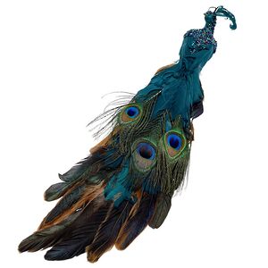 Декоративная фигура Павлин Sapphire - Peacock Oasis 50 см, клипса Christmas Deluxe фото 1