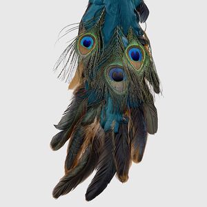 Декоративная фигура Павлин Sapphire - Peacock Oasis 50 см, клипса Christmas Deluxe фото 2