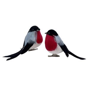 Елочная игрушка Снегири Ruby 12 см, 6 шт, клипса