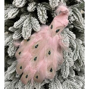 Декоративная фигура Павлин Quartz - Peacock Oasis 29 см, клипса Christmas Deluxe фото 1