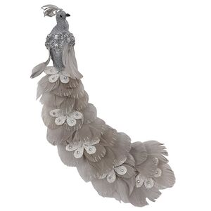 Декоративная фигура Птичка Crystal - Peacock Oasis 34 см, клипса Christmas Deluxe фото 1