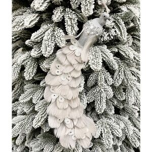 Декоративная фигура Птичка Crystal - Peacock Oasis 34 см, клипса Christmas Deluxe фото 1