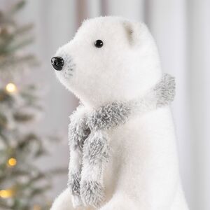 Декоративная фигура Медведь Вулли в шарфе - Warm heart 40 см Christmas Deluxe фото 2