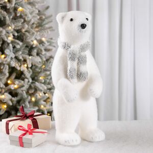 Декоративная фигура Медведь Вулли в шарфе - Warm heart 40 см Christmas Deluxe фото 1