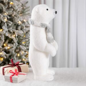 Декоративная фигура Медведь Вулли в шарфе - Warm heart 40 см Christmas Deluxe фото 4