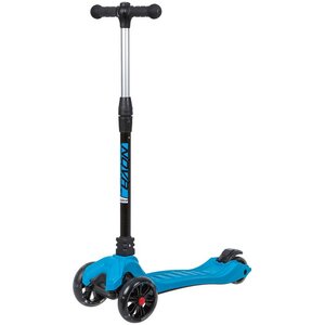Трехколесный самокат Novatrack Rainbow Pro с широкими светящимися колесами 135/90, голубой, до 80 кг