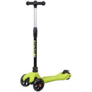 Трехколесный самокат Novatrack Rainbow Pro с широкими светящимися колесами 135/90, лайм, до 80 кг