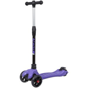 Трехколесный самокат Novatrack Rainbow Pro с широкими светящимися колесами 135/90, фиолетовый, до 80 кг