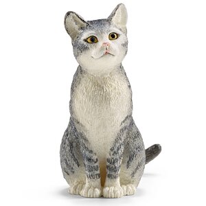 Фигурка Кошка серая, сидящая 5 см