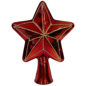 Звезда на елку Рейнем 18 см красная, стекло Christmas Deluxe (Кристмас Делюкс) фото 1