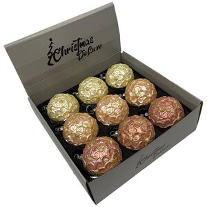 Набор стеклянных шаров Rosolina - Flower Meadow 8 см, 9 шт Christmas Deluxe фото 1