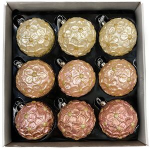 Набор стеклянных шаров Rosolina - Flower Meadow 8 см, 9 шт Christmas Deluxe фото 2