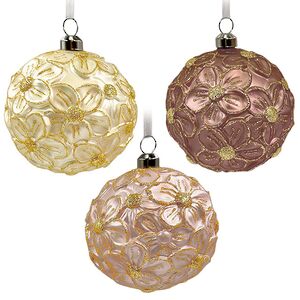 Набор стеклянных шаров Rosolina - Flower Meadow 8 см, 9 шт Christmas Deluxe фото 1
