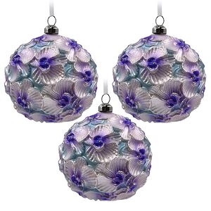 Набор стеклянных шаров Fermo - Пленительная Орхидея 10 см розовый, 6 шт