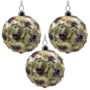 Набор стеклянных шаров Fermo - Пленительная Орхидея 8 см шампань, 9 шт