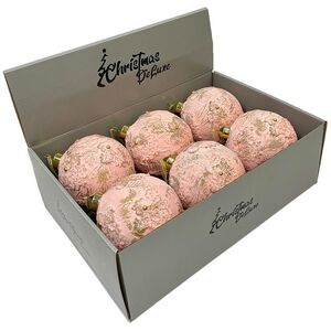 Набор стеклянных шаров Nerina - Pink Lace 10 см, 6 шт Christmas Deluxe фото 1