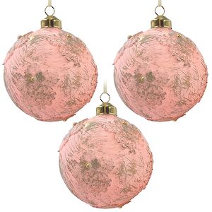 Набор стеклянных шаров Nerina - Pink Lace 10 см, 6 шт