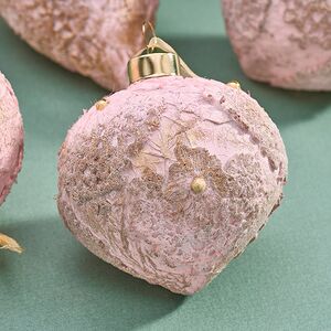 Набор стеклянных елочных игрушек Nerina - Pink Lace 8 см, 9 шт Christmas Deluxe фото 2