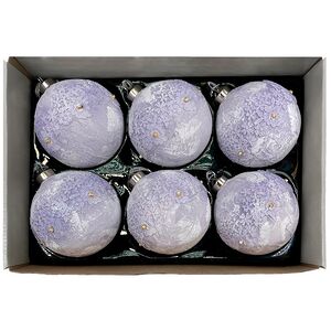 Набор стеклянных шаров Nerina - Blue Lace 10 см, 6 шт Christmas Deluxe фото 2