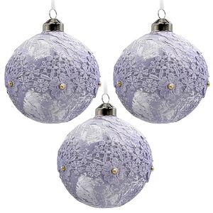 Набор стеклянных шаров Nerina - Blue Lace 10 см, 6 шт Christmas Deluxe фото 1