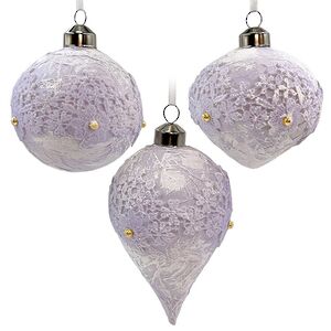 Набор стеклянных елочных игрушек Nerina - Blue Lace 8 см, 9 шт Christmas Deluxe фото 1