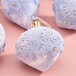 Набор стеклянных елочных игрушек Nerina - Blue Lace 8 см, 9 шт Christmas Deluxe фото 2