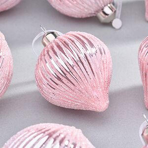 Набор стеклянных елочных игрушек Lucretia - Pink Dreams 8 см, 9 шт Christmas Deluxe фото 4