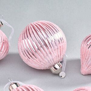 Набор стеклянных елочных игрушек Lucretia - Pink Dreams 8 см, 9 шт Christmas Deluxe фото 3