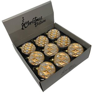 Набор стеклянных шаров Roncade - Cream Gold 8 см, 9 шт Christmas Deluxe фото 1