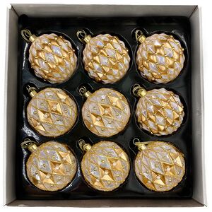 Набор стеклянных шаров Roncade - Cream Gold 8 см, 9 шт Christmas Deluxe фото 2