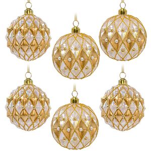 Набор стеклянных шаров Roncade - Cream Gold 8 см, 9 шт Christmas Deluxe фото 1