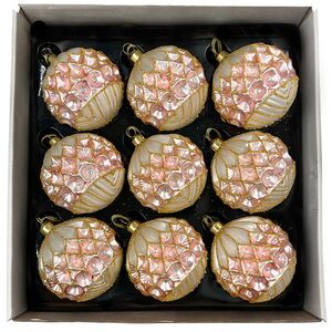 Набор стеклянных шаров Roncade - Rose Gold 8 см, 9 шт Christmas Deluxe фото 2