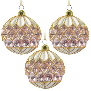 Набор стеклянных шаров Roncade - Rose Gold 8 см, 9 шт