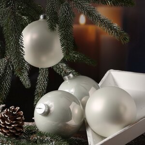 Набор стеклянных шаров 6 см белый mix, 10 шт Winter Deco фото 1