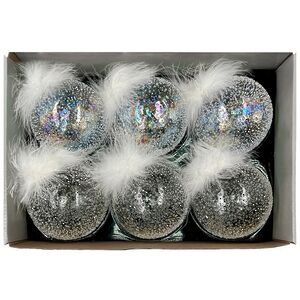 Набор стеклянных шаров Fluffy Feather 10 см, 6 шт Christmas Deluxe фото 2