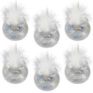 Набор стеклянных шаров Fluffy Feather 10 см, 6 шт Christmas Deluxe фото 1