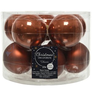 Набор стеклянных шаров 6 см terra brown mix, 10 шт Kaemingk фото 1