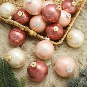 Коллекция стеклянных шаров Розовые Облака 8 см, 16 шт Winter Deco фото 1