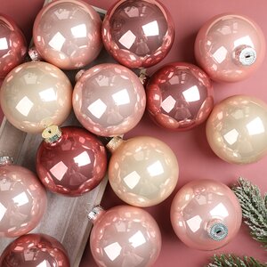 Коллекция стеклянных шаров Розовые Облака 8 см, 16 шт Winter Deco фото 1