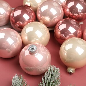 Коллекция стеклянных шаров Розовые Облака 8 см, 16 шт Winter Deco фото 2