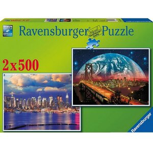 Набор пазлов Огни города, 2*500 элементов Ravensburger фото 1