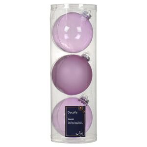 Набор стеклянных шаров Bubble - Livorno 10 см лиловый бриз, 3 шт