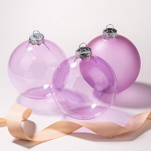 Елочные шары Bubble 10 см лиловый бриз, 3 шт, стекло