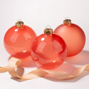 Елочные шары Bubble 10 см пряная тыква, 3 шт, стекло