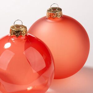 Елочные шары Bubble 10 см пряная тыква, 3 шт, стекло Kaemingk фото 2