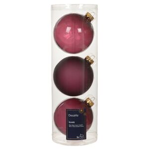 Набор стеклянных шаров Bubble - Livorno 10 см dark mauve, 3 шт