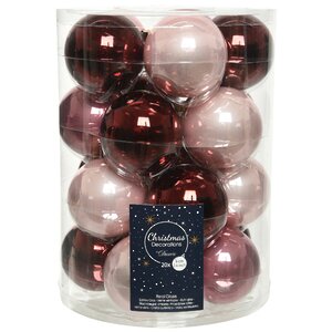Коллекция стеклянных елочных шаров Cherry Pink 6 см, 20 шт Kaemingk фото 1