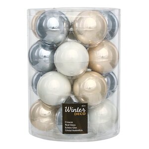 Коллекция стеклянных шаров Белые Ночи 6 см, 20 шт Winter Deco фото 1