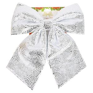 Бант на елку Luminous Luxe 28*25 см серебряный Christmas Deluxe фото 1